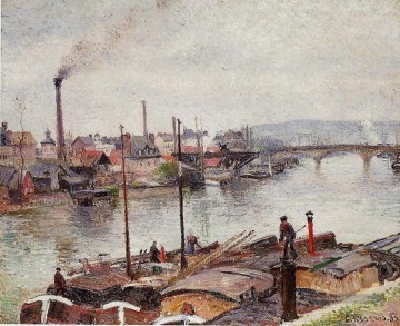 le port de rouen 2 1883 Camille Pissarro Peinture à l'huile